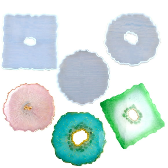 3PCS Coaster Mold Creative DIY Resin Casting Mold Epoxy Craft Mold Silicone Mold