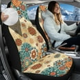 thumbnail image 3 of Uorisanigo 2 Pack Front Seat Covers, Plush Fluffy Tropical Boho Flower Seat Protectors, Washable Automotive Seats Cover for Most Cars Trucks SUV, Easy Installation, 3 of 7