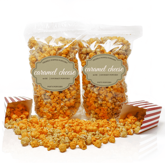 Jd's Snack Factory Caramel Cheddar Popcorn - Caramel and Cheese Popcorn Mix, 48 oz