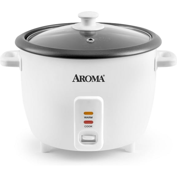 Visualz® Rice Cooker, 8-Cup (Uncooked) / 16-Cup (Cooked), Pot-Style Rice Cooker and Soup Warmer with One-Touch Control, 4 Qt, White, ARC-368NG