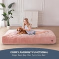 thumbnail image 4 of 5ft Faux Fur Convertible Bean Bag Bed, Giant Bean Bag Chair with Removable Washable Cover, Large Lazy Floor Sofa with Side Pocket for Living Room, Bedroom, Dorm, Pink, 4 of 6
