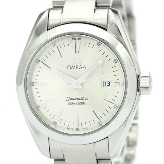 Pre-Owned OMEGA Seamaster Aqua Terra Steel Quartz Ladies Watch 2577.30 Polished
