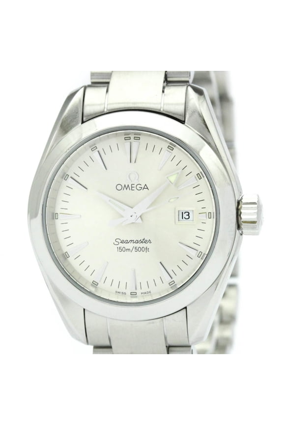 Pre-Owned OMEGA Seamaster Aqua Terra Steel Quartz Ladies Watch 2577.30 Polished