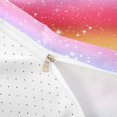 thumbnail image 3 of Homewish Glitter Stars Twin Duvet Cover for Girls, Rainbow Galaxy Twin Bedding, Purple Red Gold, Reversible, 2pcs 1 Duvet Cover and 1 Pillowcase, 3 of 5