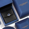 thumbnail image 5 of Gem Stone King 1.22 Ct Round Blue Created Sapphire White Diamond 10K White Gold Ring, 5 of 5