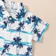 thumbnail image 4 of XUELUO Baby Boys Casual Outfit Sets Summer Coconut Tree Print Lapel Botton Down Short Sleeve T Shirt Tops Shorts Gentleman Two Piece Sportwear,White,12-18 Months, 4 of 7
