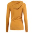 thumbnail image 3 of A2Y Women's Casual Fitted Lightweight Pocket Zip Up Hoodie Mustard M, 3 of 3