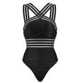 thumbnail image 2 of Sonducket Traje de baño Mujer Halter Neck Swim Body Push-up Traje de baño elástico Prendas para la parte del cuerpo negro SG, 2 of 8
