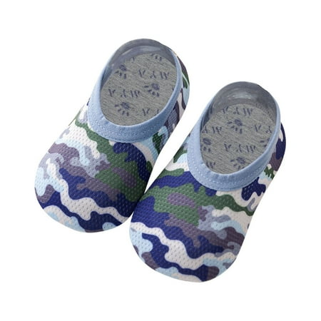 

Infant Boys Girls Camouflage Prints Cartoon Socks Breathable Mesh The Floor Barefoot Socks Non Slip Running Shoes