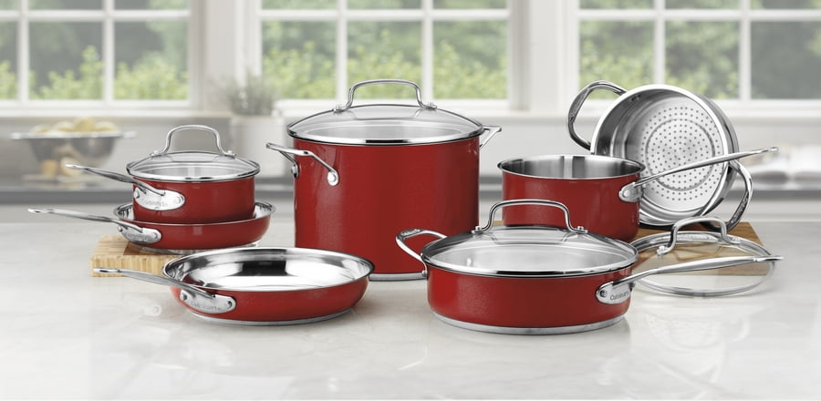 Cuisinart Chef's Classic Stainless Steel 11 Pc. Set - Metallic Red Cuisinart Chef's Classic 11 Pc Stainless Steel Cookware Set