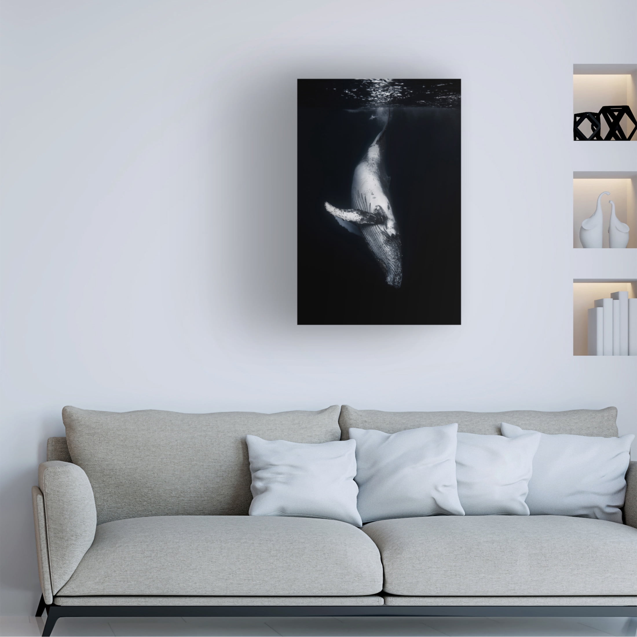 Barathieu Gabriel 'Black Whale' Canvas Art - 16 x 24 Inches