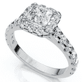 thumbnail image 4 of Pompeii Princess Cut Diamond Engagement Ring 1 1/10 Ct Halo Band 14k White Gold (G/H,I1), 4 of 4