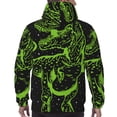 thumbnail image 7 of Pofeuu DINOSAUR IN SPACE Print Mens Casual Hooded Collar Drawstring Hoodies Pullover Sweatshirts Casual Long Sleeve Shirts-4X-Large, 7 of 7