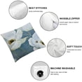 thumbnail image 4 of SHANXI Throw Pillow Covers White Flowers Print Cushion Cover Soft Pillow Cases for Home Sofa Bed Chair Car Office Decorative 22x22in, 4 of 5