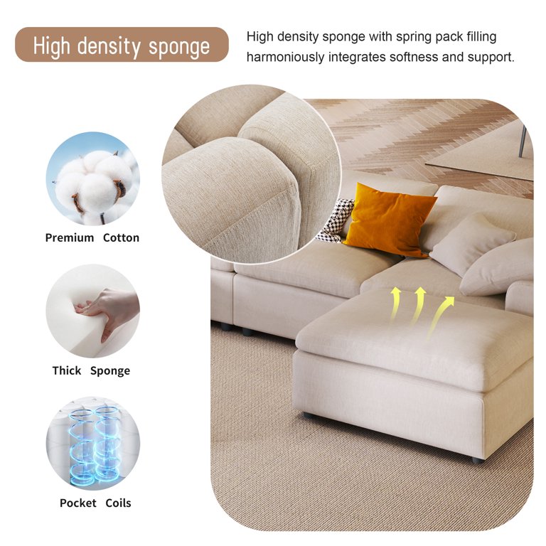 GNIXUU Modular Sectional Sofa Set for Living Room,Oversized