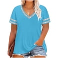 thumbnail image 2 of Bixock Women Plus Size Maternity Tops V Neck Short Sleeve Loose Pregnancy Blouse Casual Maternity Shirt Pregnant Top Summer Maternity Clothes, 2 of 6