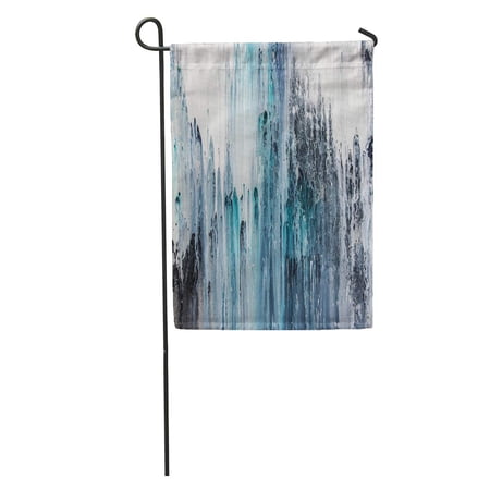 SIDONKU Colorful Black Blue and White Abstract Painting on Canvas Grey Rain Ink Garden Flag Decorative Flag House Banner 28x40 inch