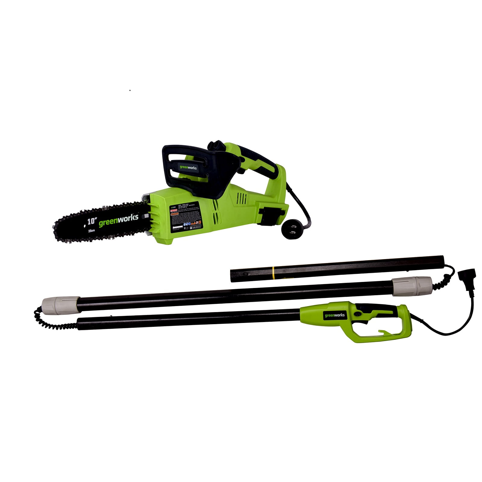 Greenworks 10Inch 6 Amp Corded Chainsaw & Pole Saw Combo PSCS06B00