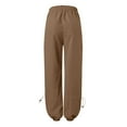 thumbnail image 5 of VNKIDY Women's Casual Pants Solid Color Cargo Loose Fit Pants Drawstring Elastic Waisted Trousers With Ankle Ties Pockets For Streetwear Casual Style Leisure Pants, 5 of 5