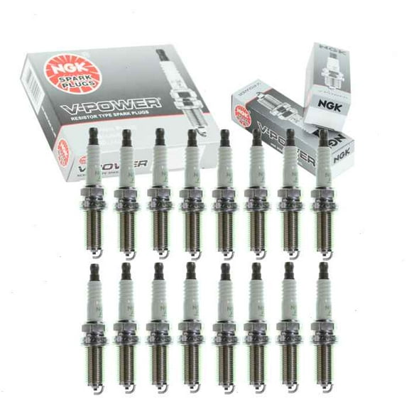 16 pc NGK V-Power Spark Plugs compatible with Ram 3500 6.4L V8 2014-2015