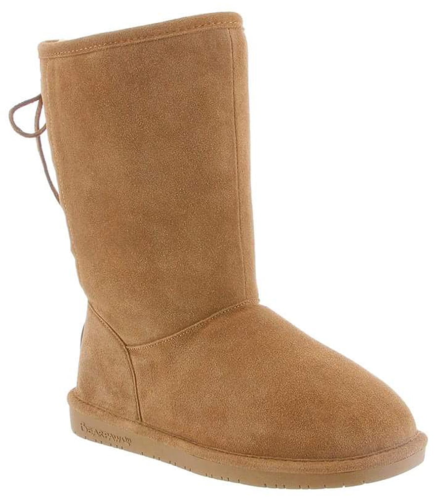 Bearpaw Women's Phyllis Snow Boots Brown Suede Sheepskin 8 M