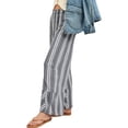 thumbnail image 3 of High Waist Women Striped Print Patchwork Loose Casual Pants Wide Leg Trousers, 3 of 5