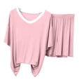 thumbnail image 2 of SDNall Pajama Set for Women, V-Neck Modal Shorts Two-Piece, Loose Summer Sleepwear and Loungewear in Solid Colors, 2 of 7