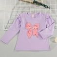 thumbnail image 2 of CUZIBR Toddler Girls Soft Crewneck Tee Tops Comfort Basic Print Long Sleeve T Shirt Blouse Versatile Dailywear For Child, 2 of 4