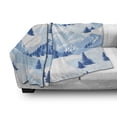 thumbnail image 3 of Northwoods Soft Flannel Fleece Throw Blanket, Snowy Mountains and Fir Forest Winter Adventure Pastoral Landscape, Cozy Plush for Indoor and Outdoor Use, 70" x 90", Blue Baby Blue White, by Ambesonne, 3 of 6