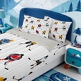 thumbnail image 3 of Erosebridal Black Hockey Puck Zipper Twin Comforter Sets with Fitted Sheet and 2 Pillowcases,Modern Ice Skater Zipper Bedding Set,Light Gray Reversible,4 Pieces, 3 of 7