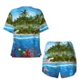 thumbnail image 5 of Lsque Island And Coral Reef Women's Short-Sleeved Pajama Set - 2 Piece Soft and Lightweight Sleepwear Set-Medium, 5 of 9