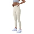 thumbnail image 1 of Gibobby Pantalones de yoga Pantalones de yoga para mujer con cintura alta dividida Leggings de yoga de cintura alta elásticos en 4 direcciones para (Blanco,XL), 1 of 5