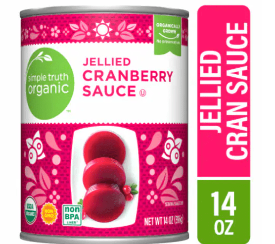 Pack of 4 Simple Truth Organic™ Canned Jellied Cranberry Sauce 14 oz