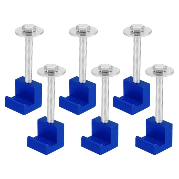 Kit de montaje de caja de herramientas para camioneta, aleación de aluminio, para camioneta, caja de herramientas con gancho en J, abrazaderas de montaje de fijación, color azul, paquete de 6