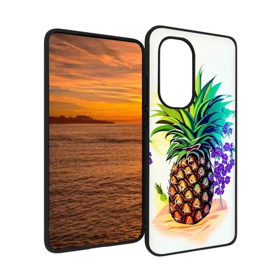 Compatible with Motorola Moto Edge 2022 Phone Case, pineapple-fruits-906 Case Silicone Protective for Teen Girl Boy Case for Motorola Moto Edge 2022