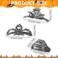 thumbnail image 2 of Halloween Claw Clips Goth Accessories 3PCS/4PCS Black Spider Web Skeleton Hand Skull Cute Large Hair Claw Clips for Women Halloween Accessories Halloween Claw Clips Gold Claw Clip, 2 of 3