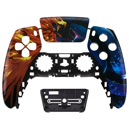 eXtremeRate Fire Eagle vs Ice Snake Touchpad Front Housing Shell Compatible with ps5 Controller, DIY Replacement Shell Custom Touch Pad Cover Faceplate Compatible with ps5 Controller