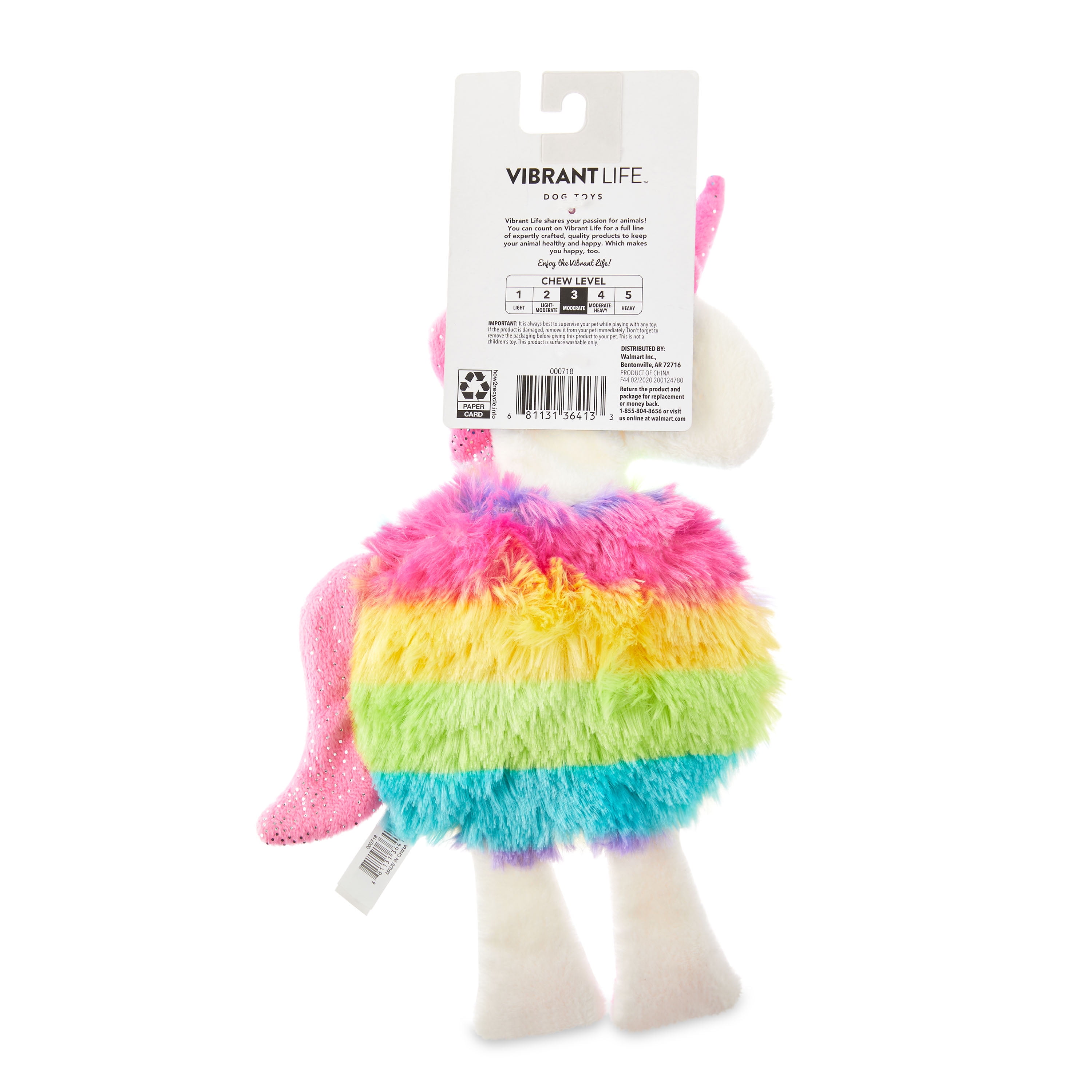 Unicorn Dog Chew Toy: 1pc Pet Plush Interactive Toy for Dogs & Cats -  Random Color