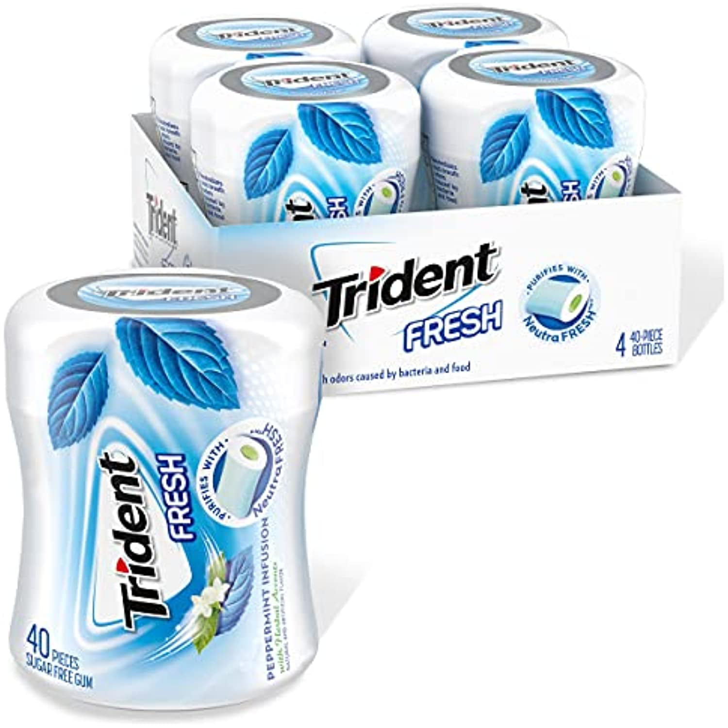 Trident Fresh Peppermint Infusion With Herbal Accents Sugar Free Gum, 4 ...