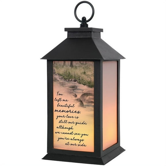 Lantern W/Led Candle & Timer-Beautiful Memories (13 X 5.5 X 5.5 )