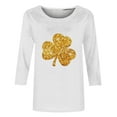 thumbnail image 4 of BLVB Women's 3/4 Sleeve St Patricks Day Shirts Casual Crewneck Festival Tees Green Tops Shamrock Tunics Blouses, 4 of 5