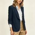 thumbnail image 6 of Women's Solid Blazers For Women Business Casual 3/4 Sleeve Lapel Open Front Suit Jacket Work Blazer With Pockets, 6 of 9