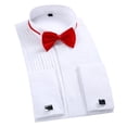 thumbnail image 2 of Camisa de gemelos para hombre, camisa de esmoquin de boda, camisa de esmoquin plisada con alas, camisa de vestir de esmoquin diseñada a medida, 2 of 5