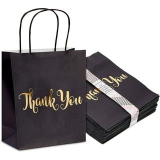 Black Paper Gift Bags with Handles, Tags, Tissue Paper (8 x 5.5 In