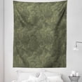 thumbnail image 1 of Vintage Palm Tapestry, Monochrome Style Arrangement of Leaves Tropical Plantation, Fabric Wall Hanging Decor for Bedroom Living Room Dorm, 5 Sizes, Slate Brown Army Green, by Ambesonne, 1 of 1