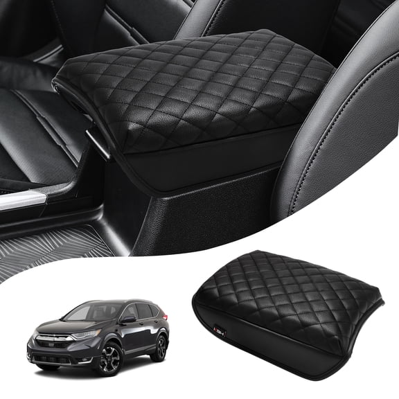KBH Center Console Cover for Honda CRV 2017-2022, Leather Armrest Cover Lid Cushion Protector Interior Accessories