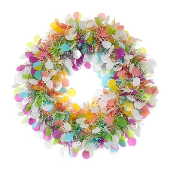 LEXSOMEO Tinsel Christmas Wreath Glitter Garlands for Holiday Door Tree Mantel Window Decoration for Outdoor Indoor Festive Decor (No Battery)