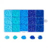 PandaHall Elite 1 Box 5 Color Diameter 2.5mm DIY Tube Fuse Beads Kits With Plastic Beading Tweezers Plastic Peg boards and Ironing Paper Pack Blue Theme