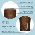 thumbnail image 2 of Taza de café Corkcicle Classic, madera de nogal, 473 ml, acero inoxidable, 2 of 7