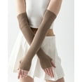 thumbnail image 2 of Causa Forcia Knitted Arm Warmers for Women - Pastel Brown, 2 of 7